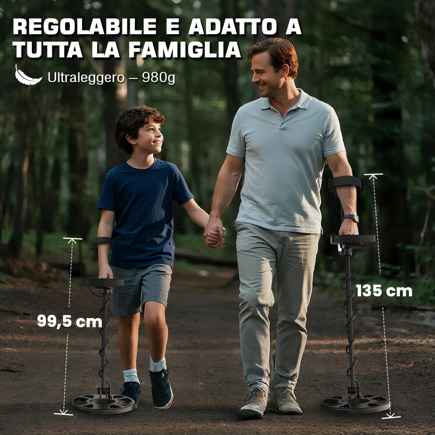 DR.ÖTEK Metal Detector Professionali per Adulti e Bambini, Impermeabile per Oro con Pinpoint e Terreno, Abbinamento Rapido, 6 Modalità, Alta Precisione, Leggero e Facile da Usare,Blu