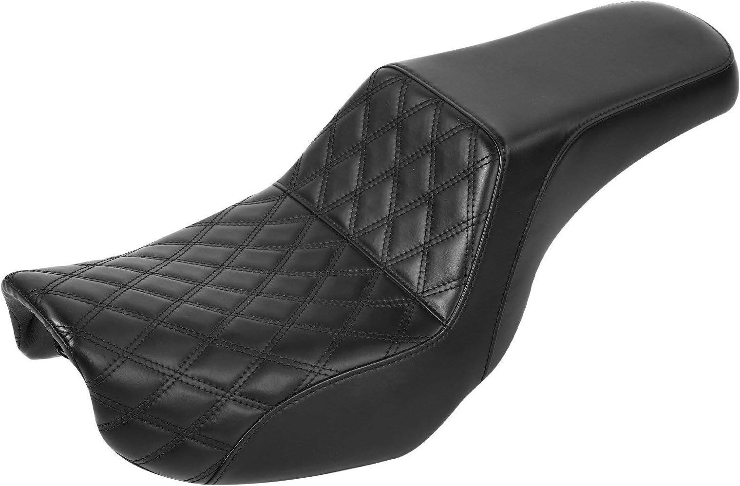 C.C. RIDER Leather Rear Passenger Seat - fit for Harley Dyna FXD Super Glide Street Bob Fat Bob Wide Glide Low Rider Switchback 2006-2017