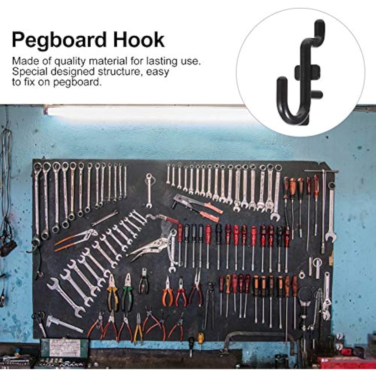 Faankiton 170 stuks Pegboard Haken Assortiment, Peg Sloten, Pegboard Bakken, Mandset voor het Organiseren van Gereedschap, Accessoires Organizer Kit