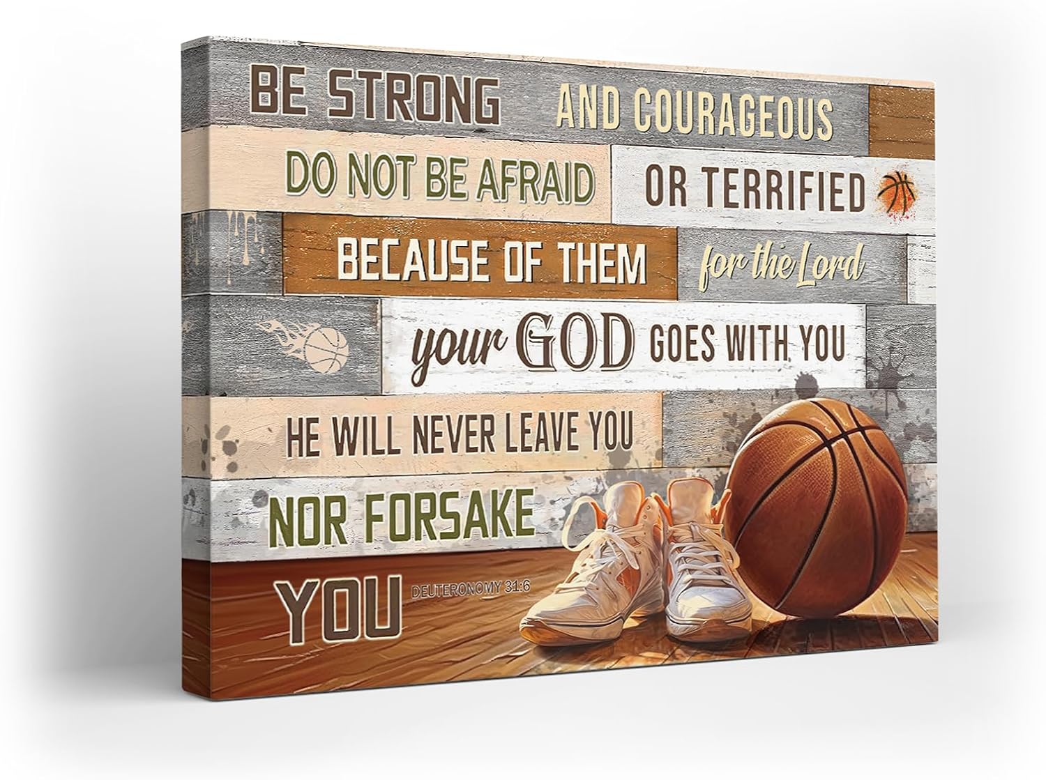 Kuphsod Basketball Canvas Wall Art Basketball Motivational Print Painting Basketball Fans Gift Picture Home Decor For Living Room Bathroom Framed Ready To Hang 16x20 Inch