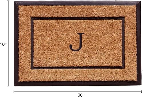 Miniatura 2 de Calloway Mills 101631830J 18 x 30 in. The General Monogram Rectangular Doormat Natural & Black - Letter J