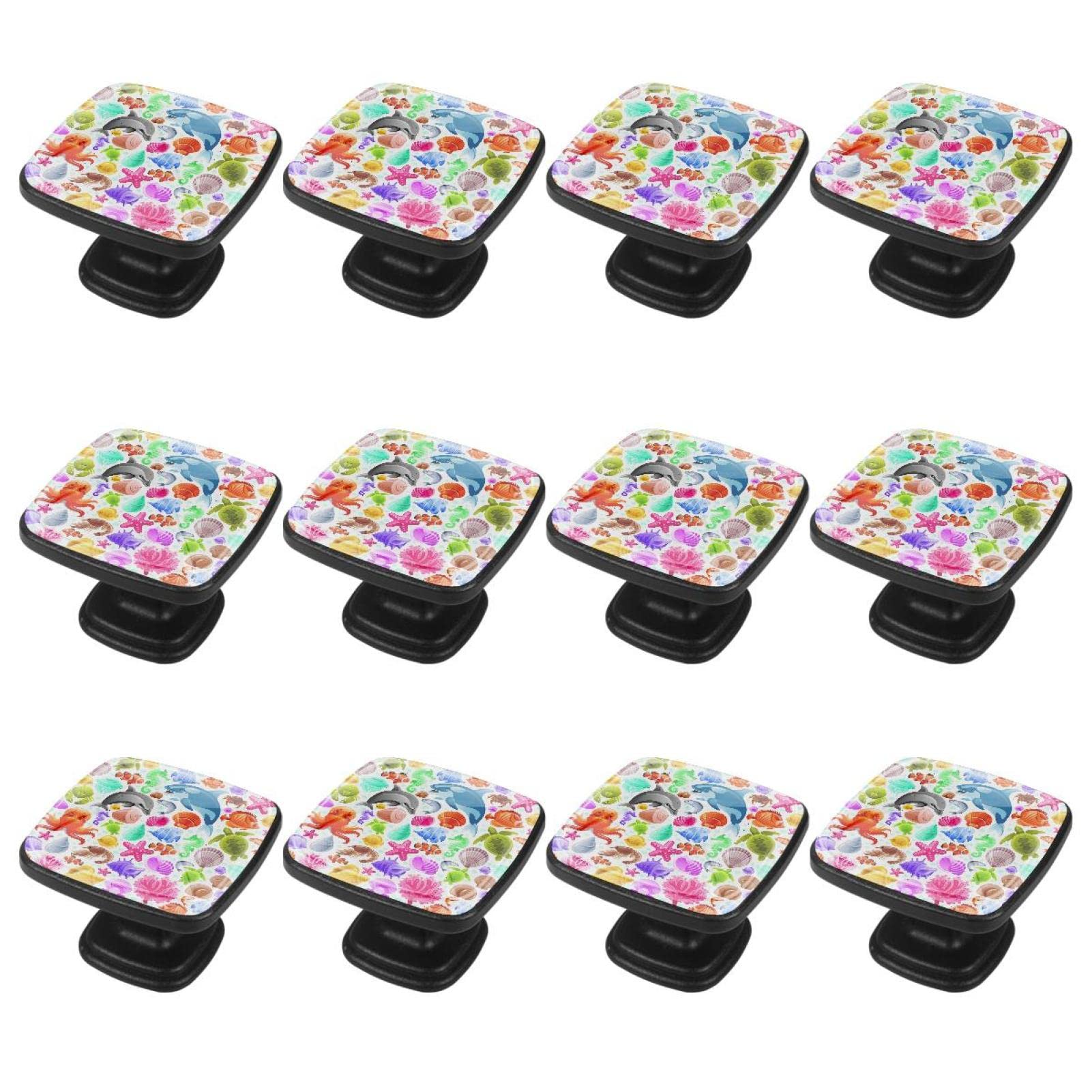 Set di 12 manopole con manico quadrato Sea Travel icon