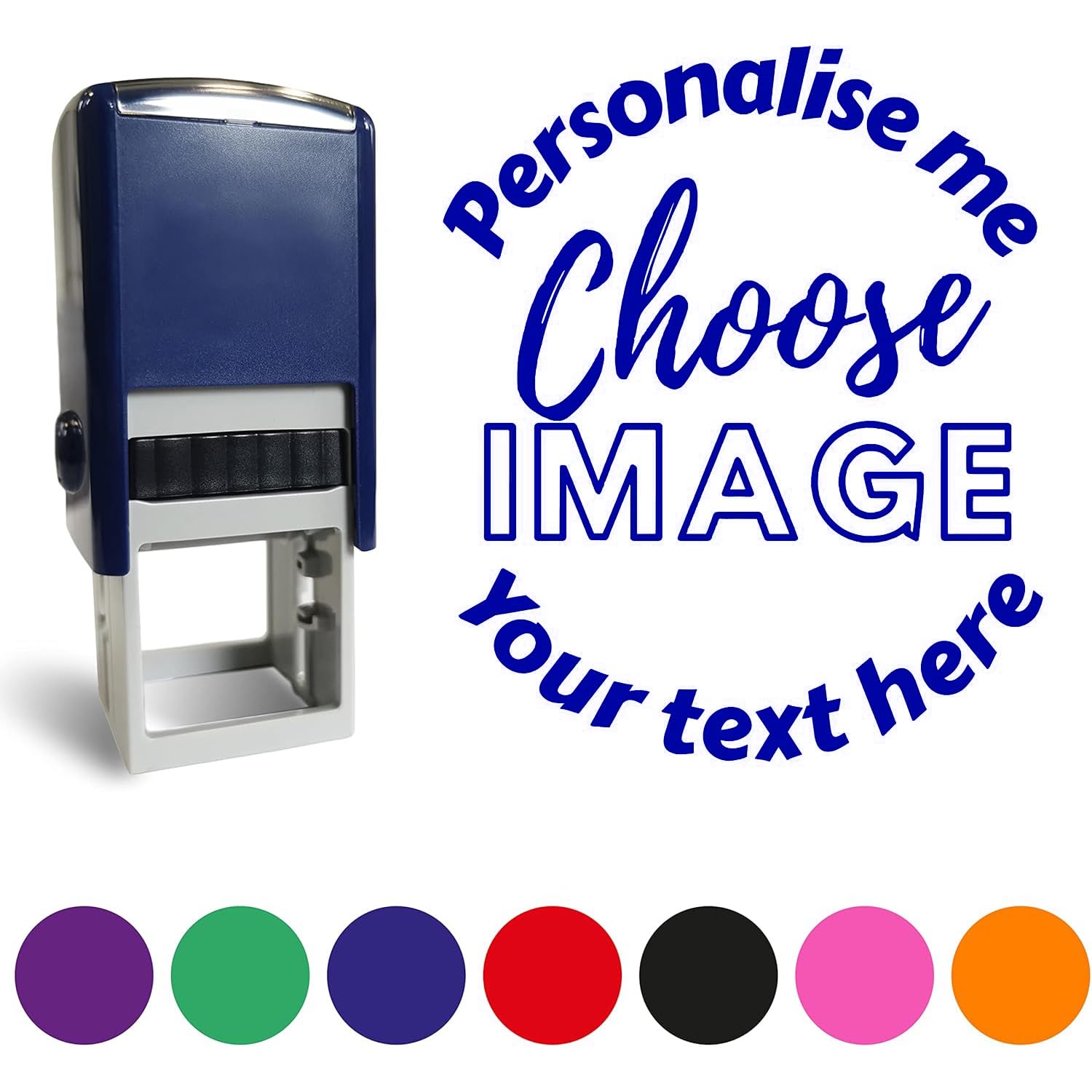 1 Personalised Customised Stamper Stamp Loyalty Packaging Impression for School Small Business Club 25MM Primary Teaching Services (Blue) โ image 1