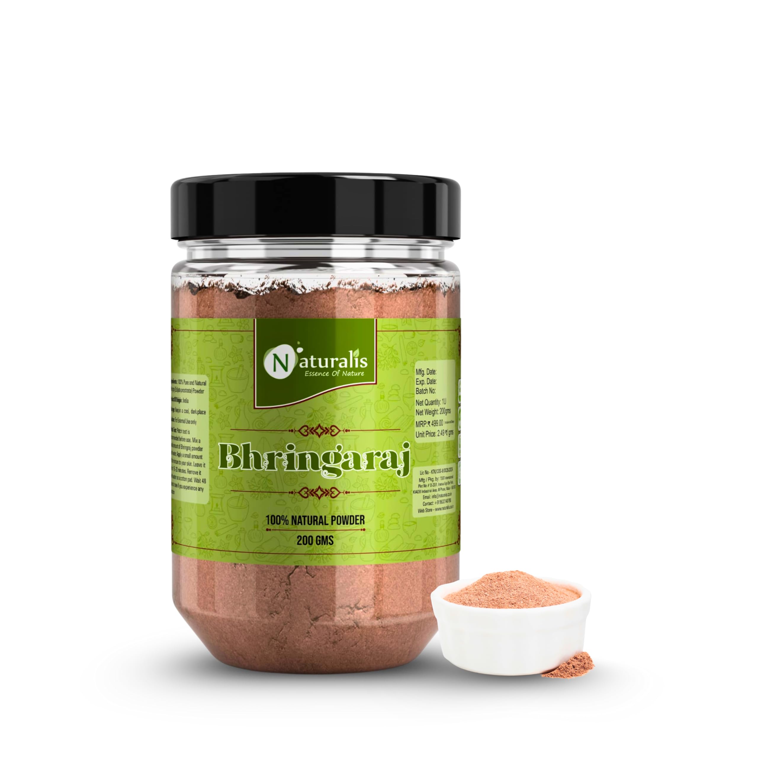 Naturalis Bhringraj Powder for Hair | Bhringraj Leaves Fresh Powder | Hair Care & Scalp Nourishment | Adds Shines &Nourishes | All Hair Types | 200gm-picture-16