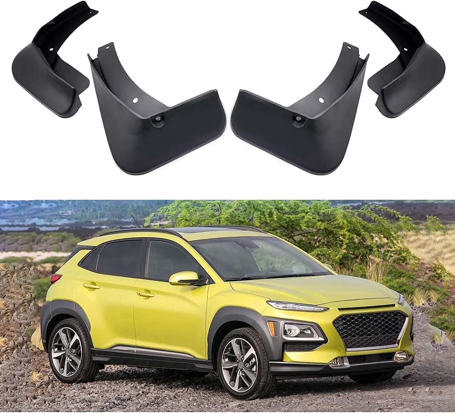 ZanLIn Car mudguard suitable for Hyundai Kona 2018 2019 2020 2021, Mud Flaps Splash Guards Replacement Decorative Mudguard Wheel Baffle Protection