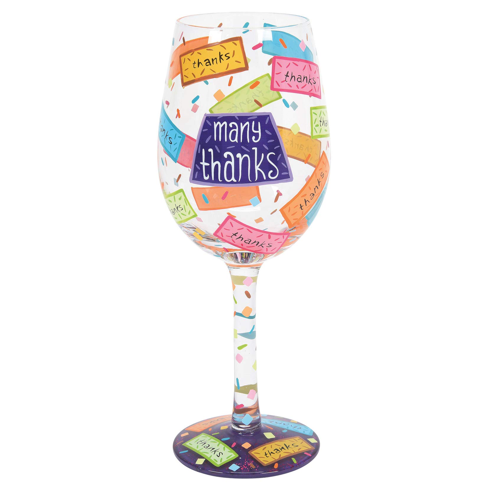 Verre à vin Lolita peint à la main, un calice artisanal multicolore unique