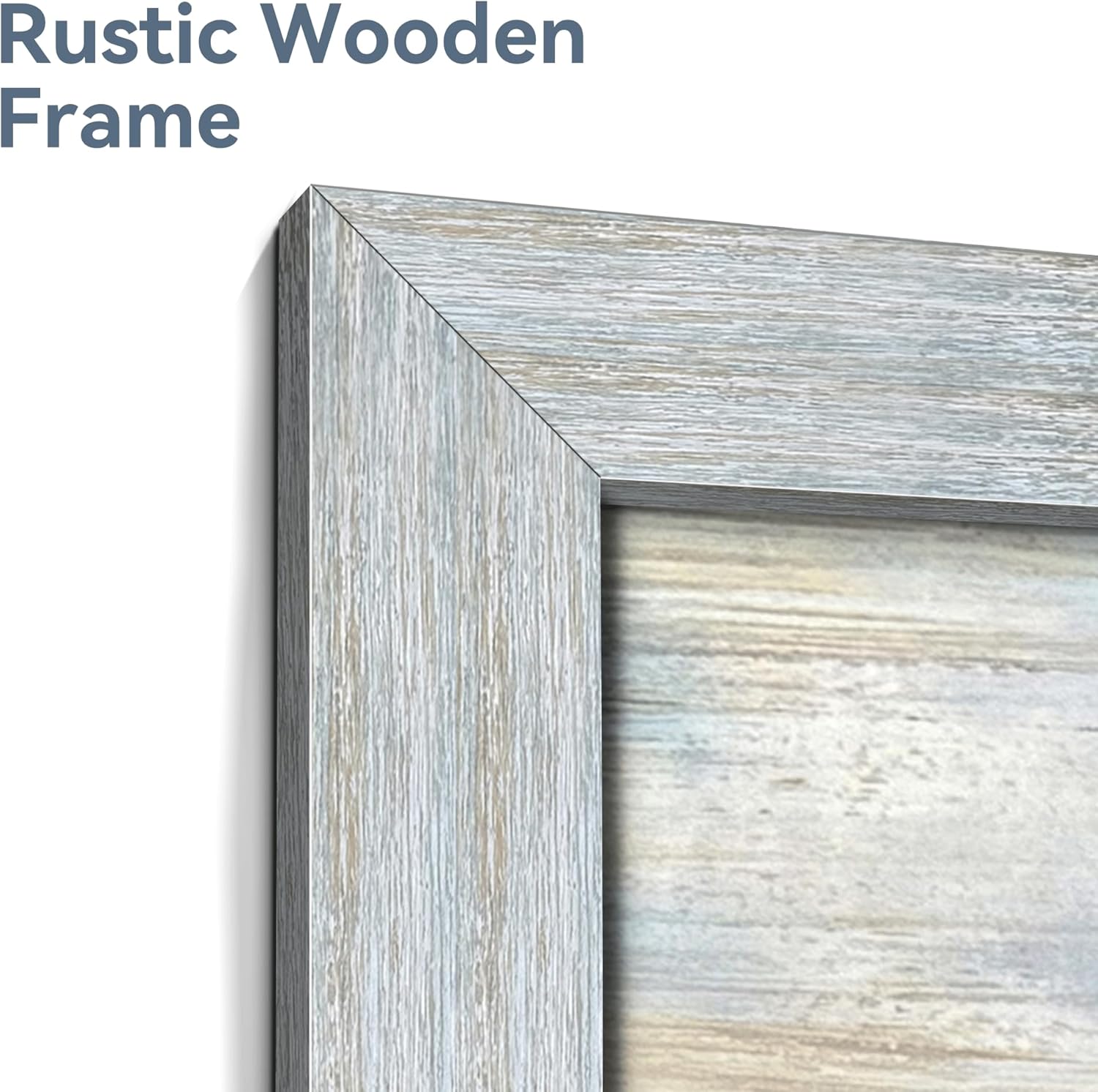 Floral Scenery Framed Wall Art - Rustic Landscape Picture Natural Green Meadow Painting Lake Artwork Decor Prints for Living Room