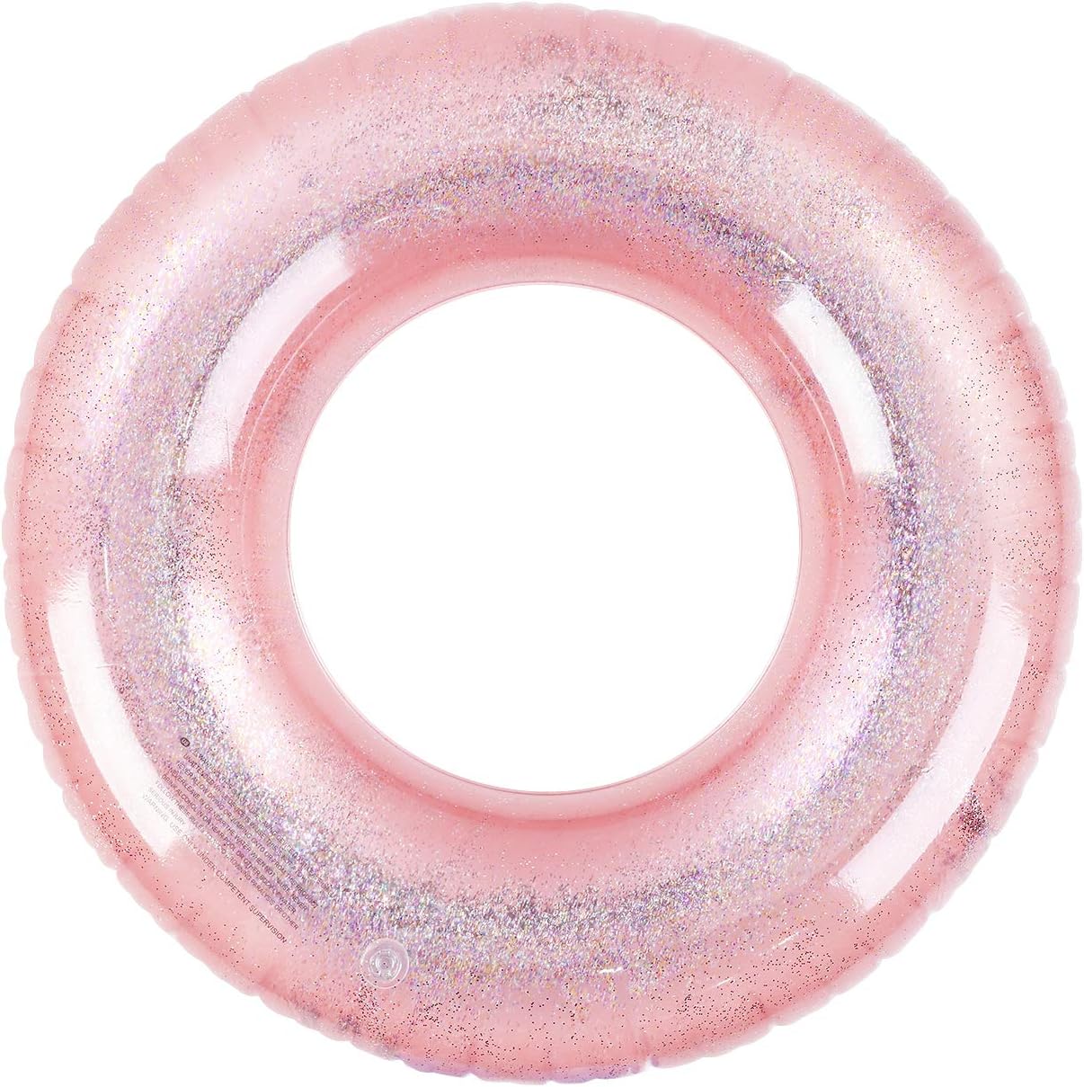 HeySplash Glitter Swim Ring, Inflatable Durable Round Shaped Summer Pool Beach Party Swimming Float Tube, Water Fun Swimming Pool Toys for Kids Adults Fun Water Activities