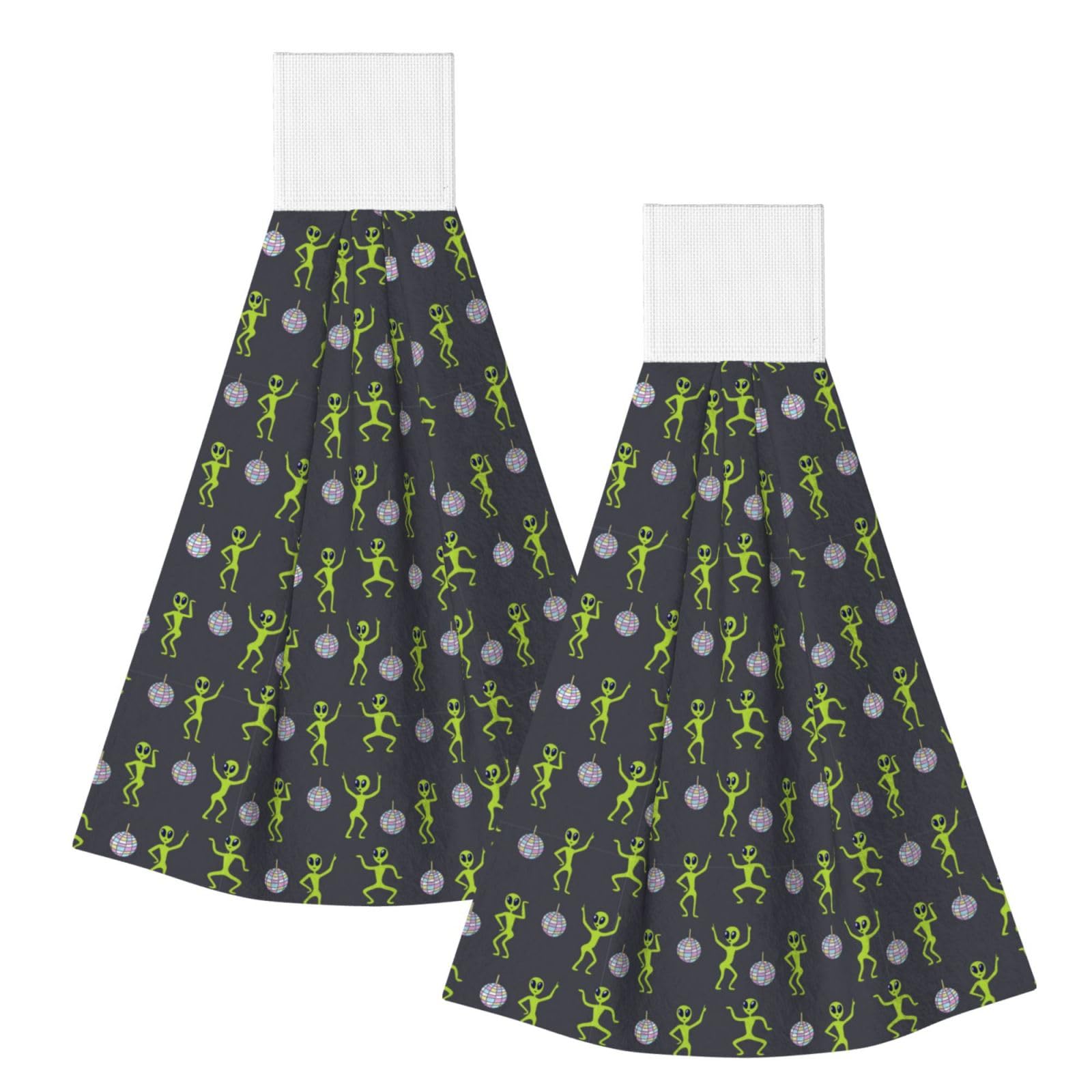 Noble Ren Alien Disco Hand Towel Hanging Kitchen Towel Velcro Dry Towel Highly Absorbent Suitable For Bathroom/Living Room/Toilet
