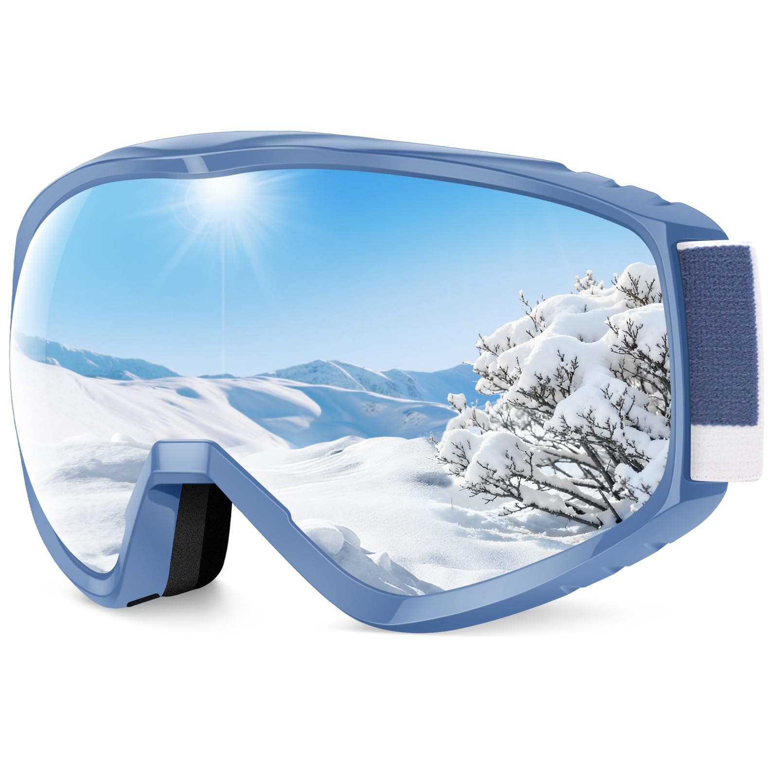 Findway Ski Goggles For Women Men Youth Teen, Snowboarding Goggles Over Glasses Compatible Helmet, Anti-fog UV Protection, Anti-glare Skiing Goggle Pink For Skiing Snowboarding — image 1