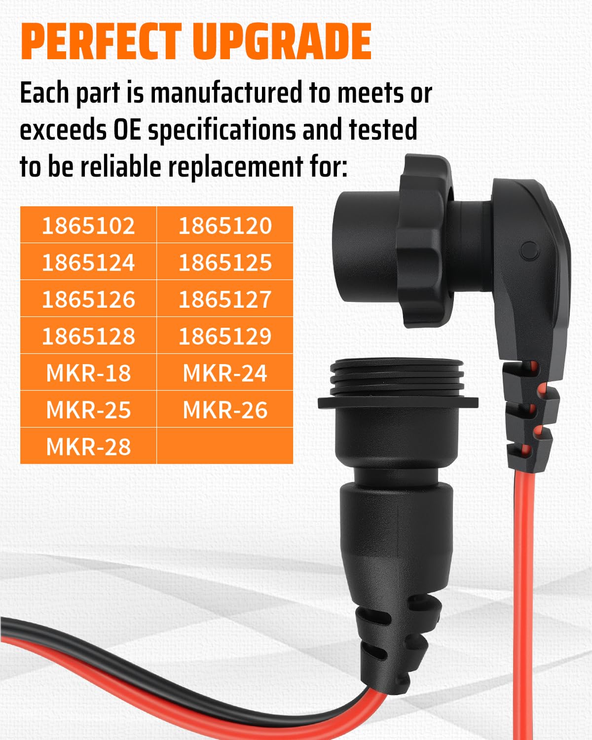 Enchufe y receptáculo para motor de arrastre para Minn Kota 1865120 MKR-28, impermeable, resistente, 8 AWG nominal a 60 A, apto para barcos marinos de agua dulce y salada