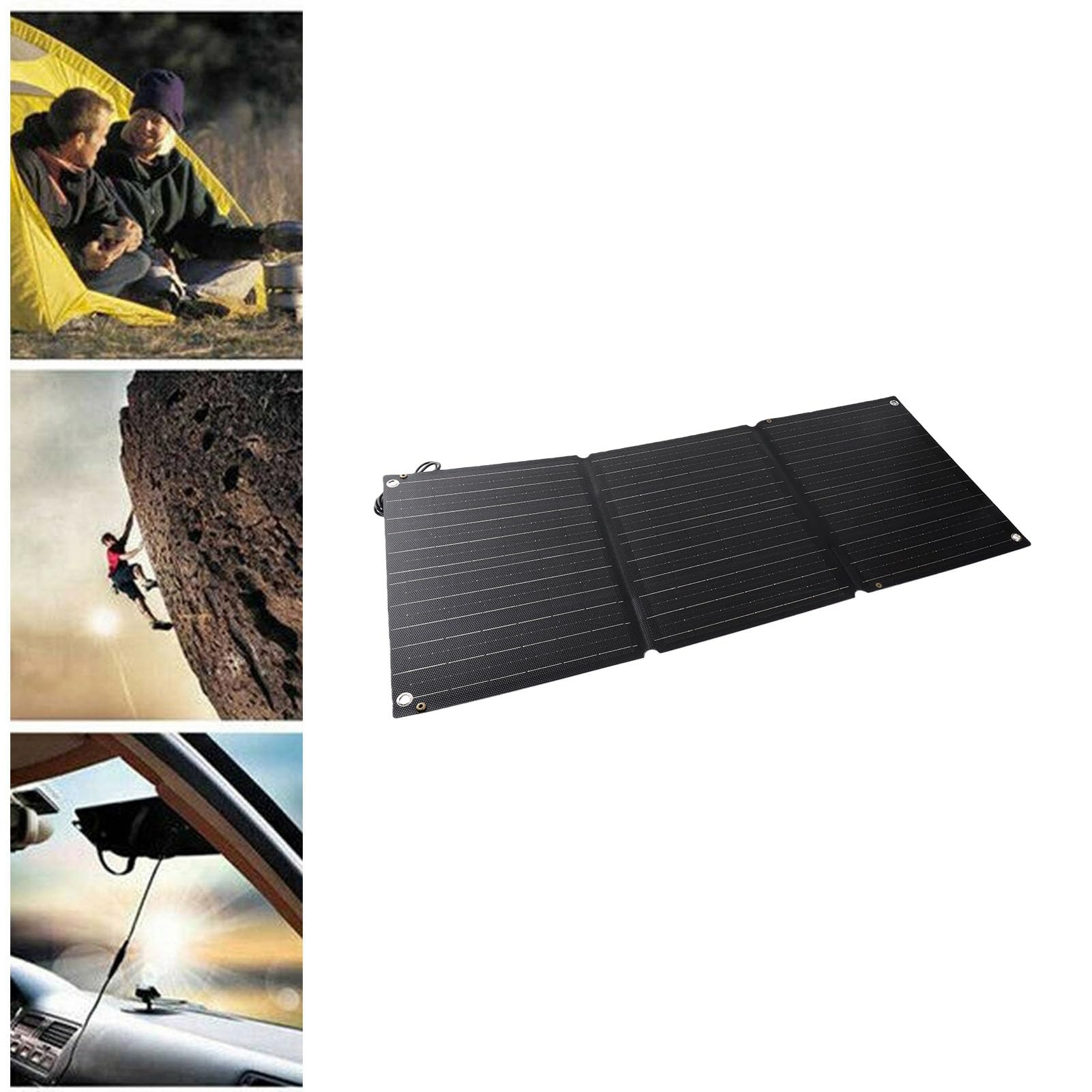 Denash Przenośny Panel Słoneczny 100W, Składany Panel Fotowoltaiczny | Kompaktowy, wodoodporny, podwójne wyjście USB, do użytku na zewnątrz