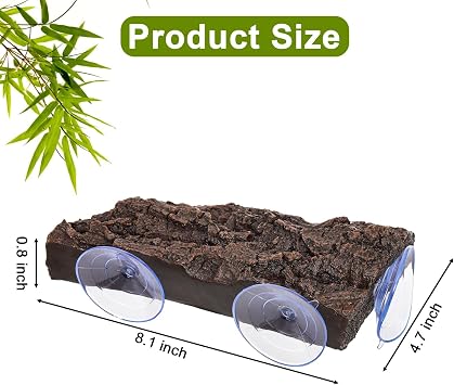 ZENFUN Turtle Basking Platform, Fish Tank Aquarium Tortoise Climbing Platform with 3 Suction Cups, Baby Tortoise Resting Terrace, Climbing Ramp Shale Reptiles Dock for Terrapins, Frogs