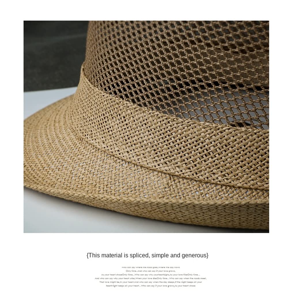 LNNSHX Sombrero Sombrero para El Sol para Hombre Sombrero De Sol para Viajes Al Aire Libre De Verano Sombrero De Panamá Ondulado Transpirable Cómodo (Color : Argento, Size : 56-58cm)