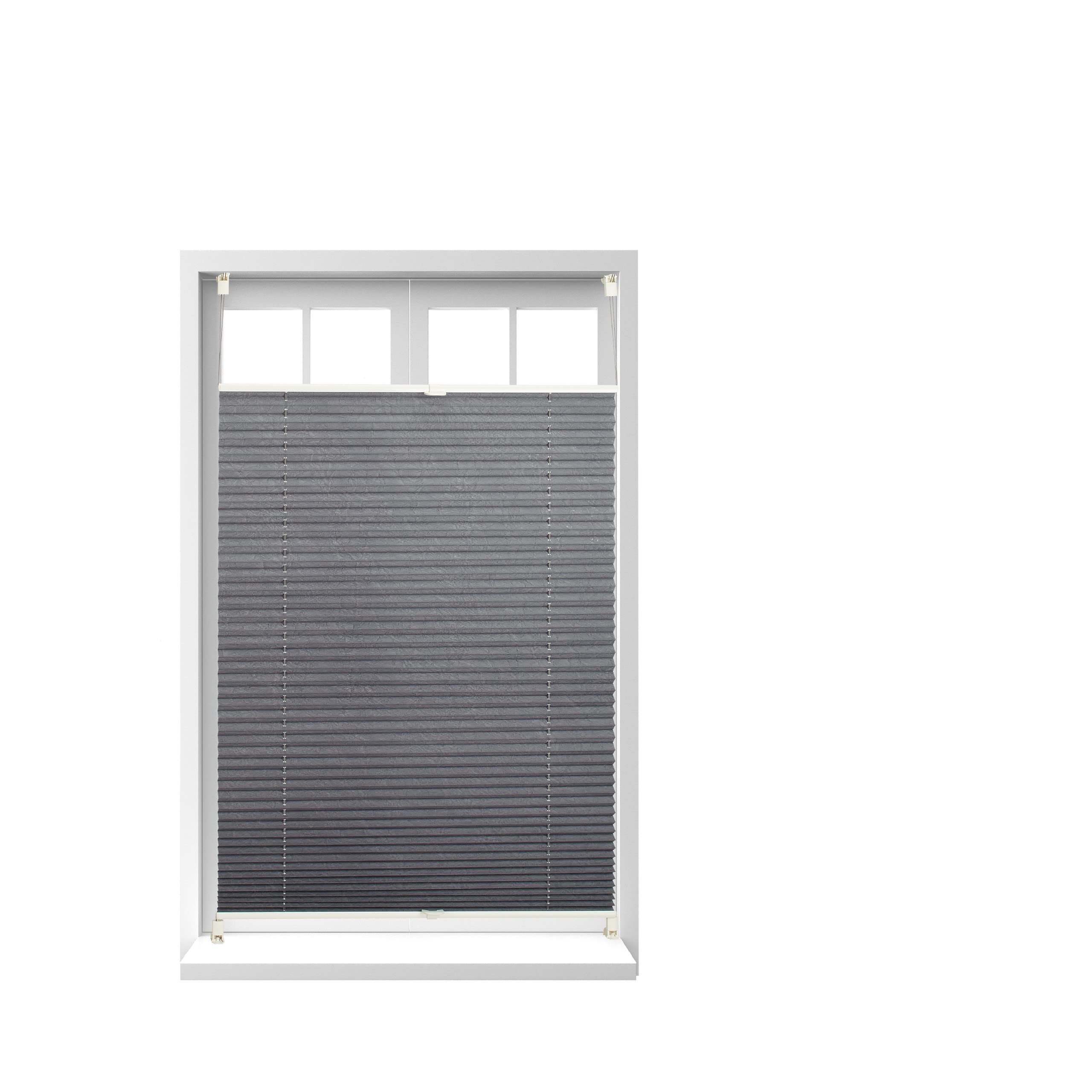 Relaxdays Store vénitien sans perçage volet fenêtre gris 100 x 130 cm laisse passer la lumière, gris
