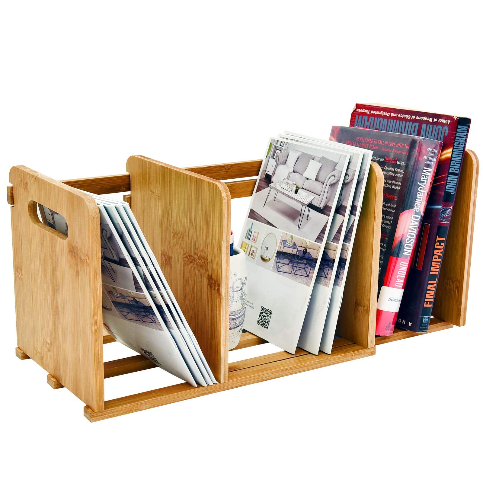 Desktop Bookshelf Expandable Desktop Organizer Table Top Bookcase, desk Storage Organizer Display Shelf Rack for Office Supplies