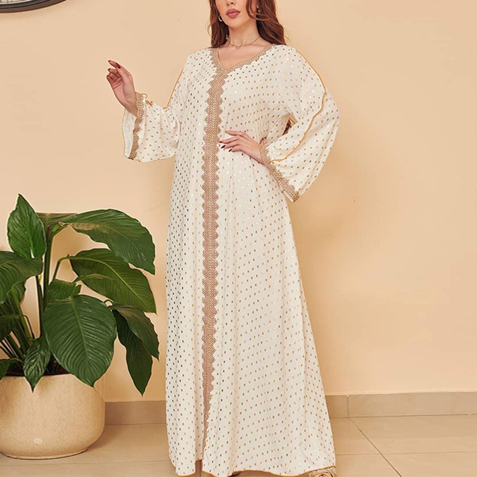 Trajes Islámico De Oración para Mujer Manga Larga Suelto Islamic Abaya Kaftan Burqa Mujer Dubai árabe una Pieza para Eid Ramadán Ramadán Vestido Largo Hijab