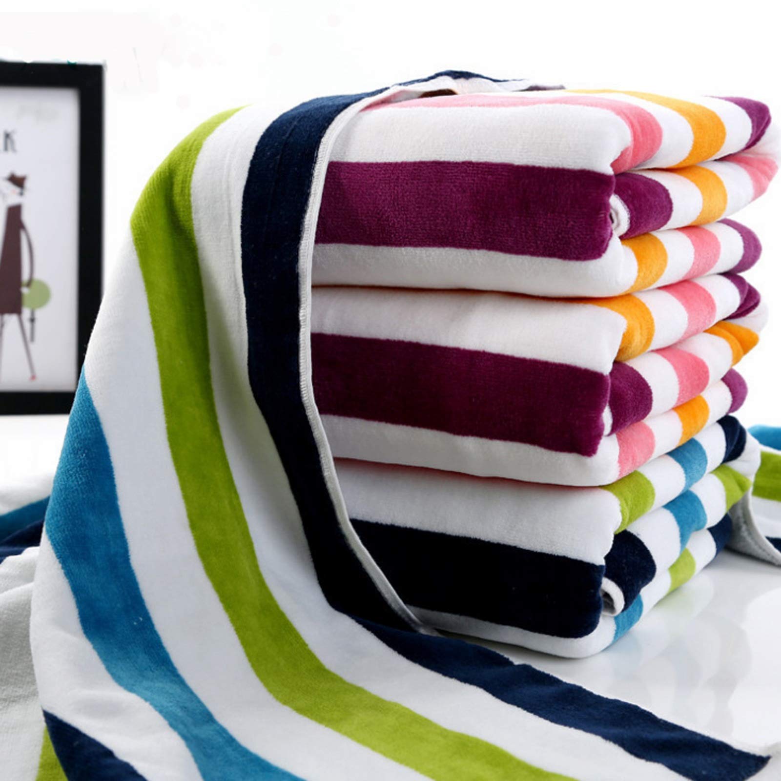 Telo mare a righe tinto in filo di cotone estivo Super assorbente 70x140cm Asciugamani da bagno grandi per regalo per adulti