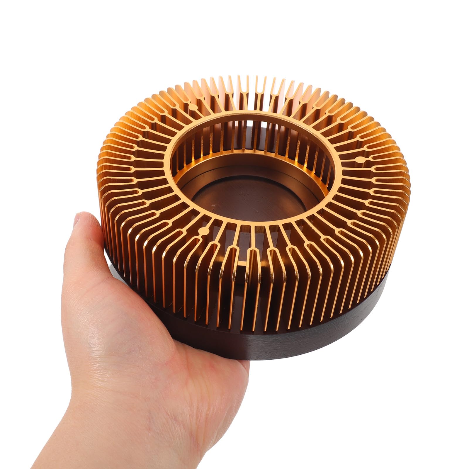 NUOBESTY Calentador de Tetera Multifuncional Alimentado por con Base de Madera y Dorado Diseño Estable y Elegante para Cocinas y Hogar