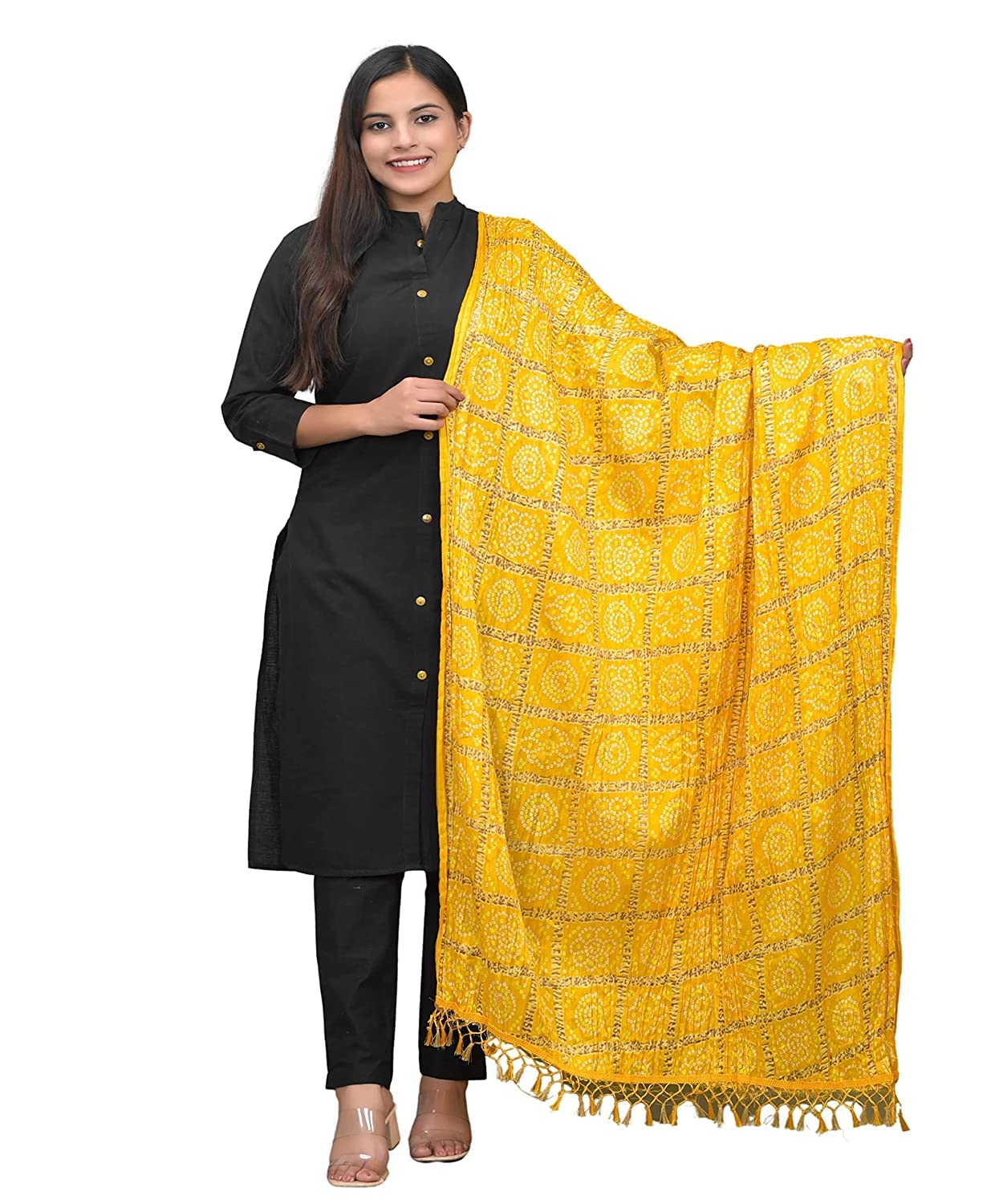 diamo Women Rajasthani Traditional Silk bandhej dupatta for Women/Girls-picture-18