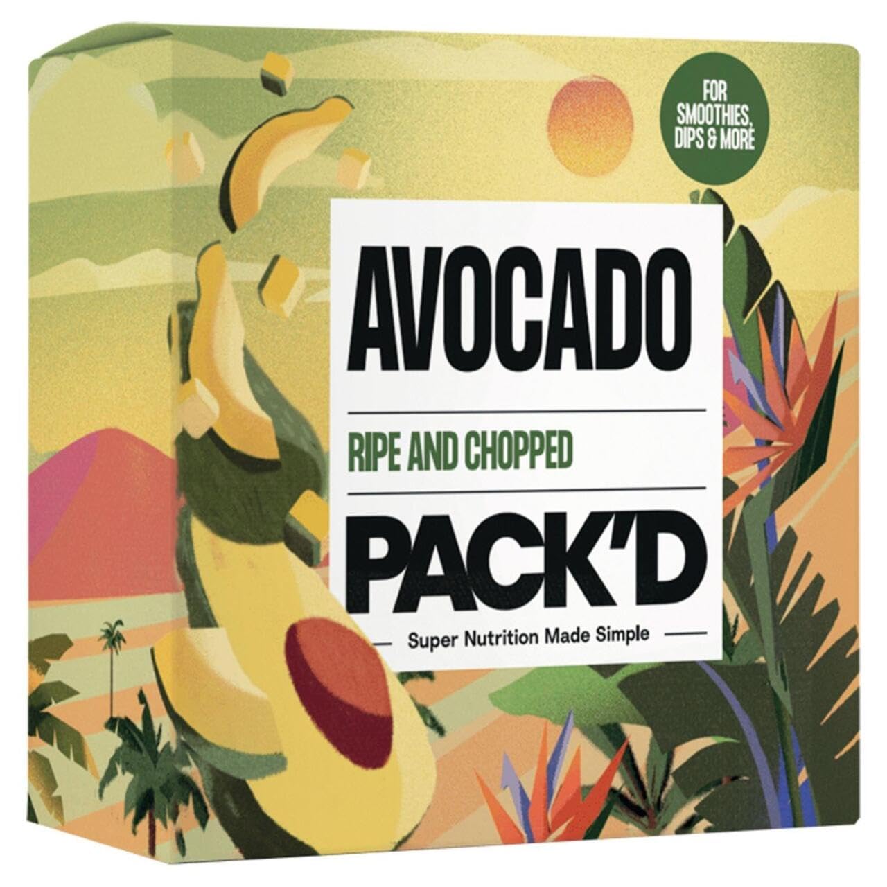 PACK'D Ripe and Chopped Frozen Avocado, 300g