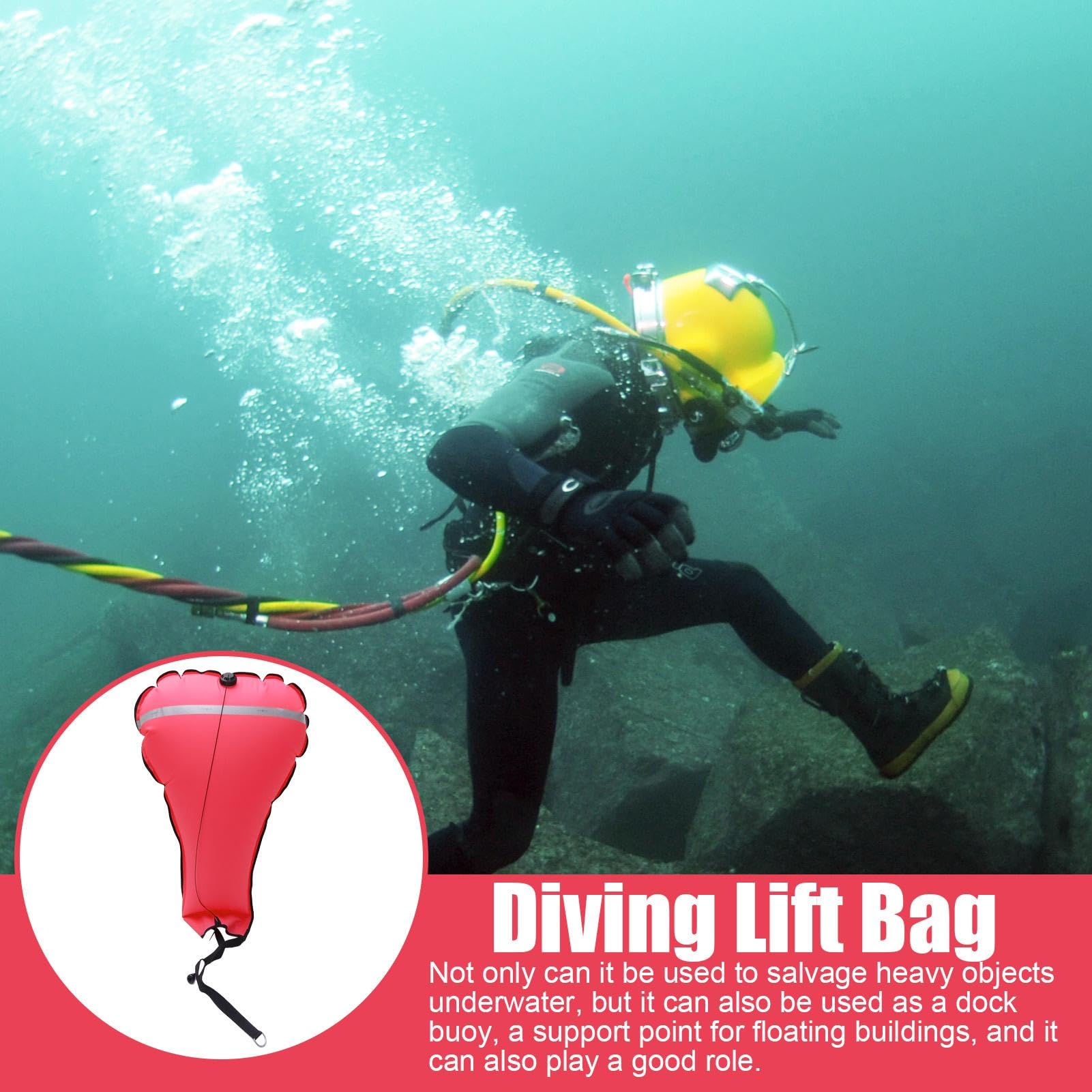 Sacs de levage de plongée | Équipement de sécurité de plongée haute visibilité | Sac de levage de grande capacité pour plongée sous-marine