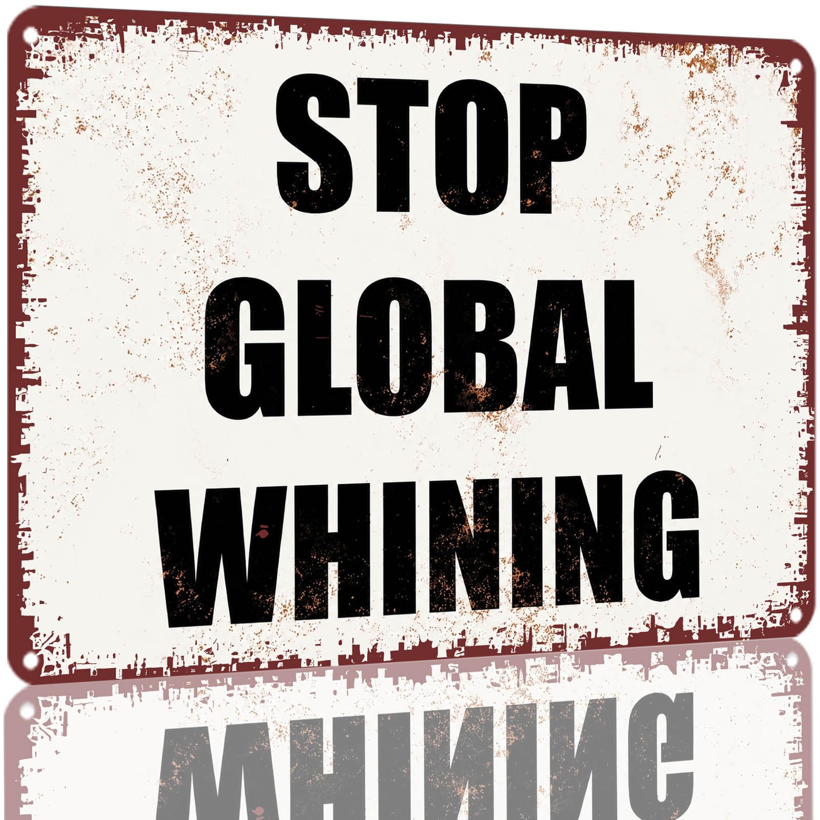 Kwqdozf As Pic 8X12 Inch Aluminum Vintage Stop Global Whining Metal Tin Sign Wall Decor