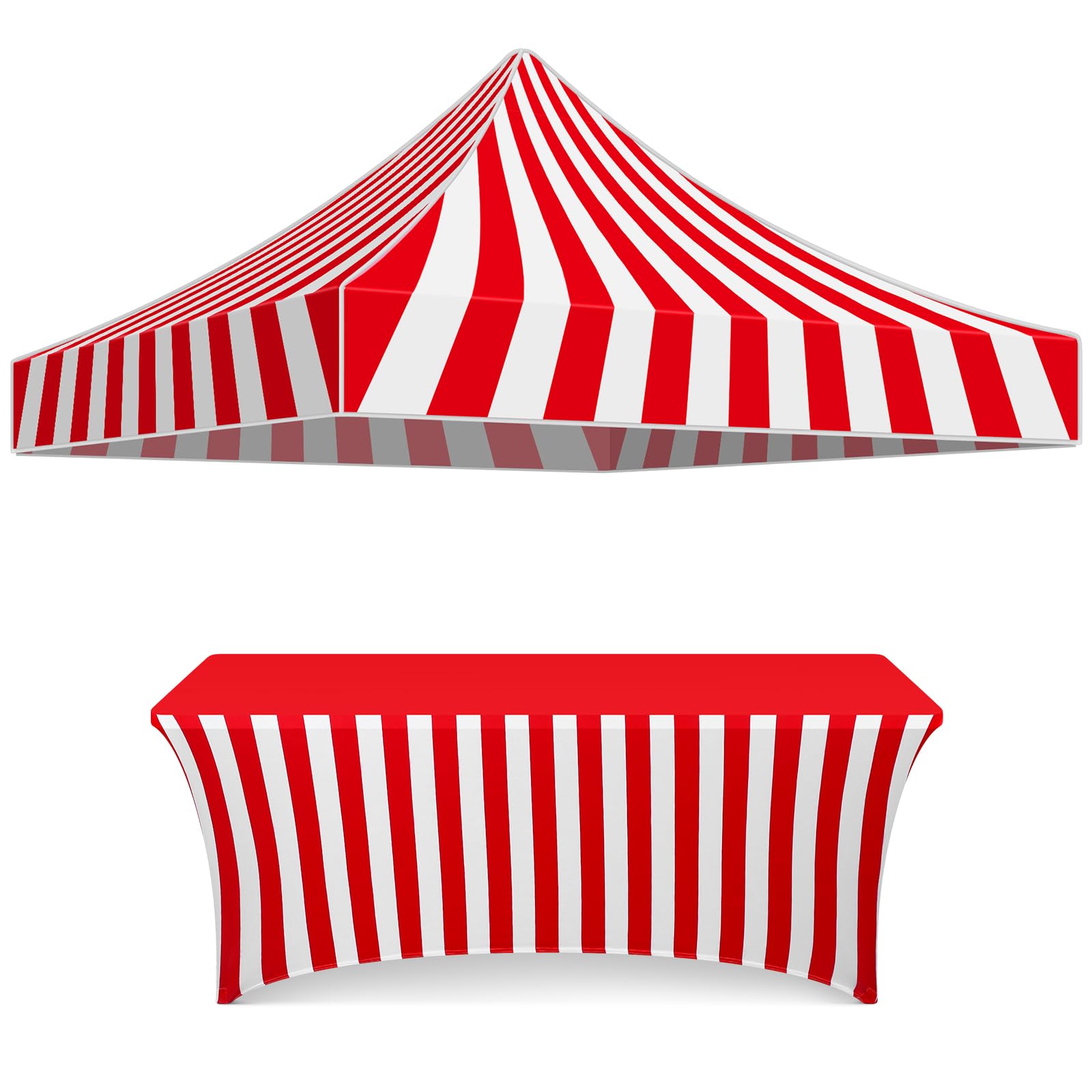 Photo 1 of Carnival Circus 10x10ft Canopy Replacement Top 6ft Tablecloth, Red, Classic
