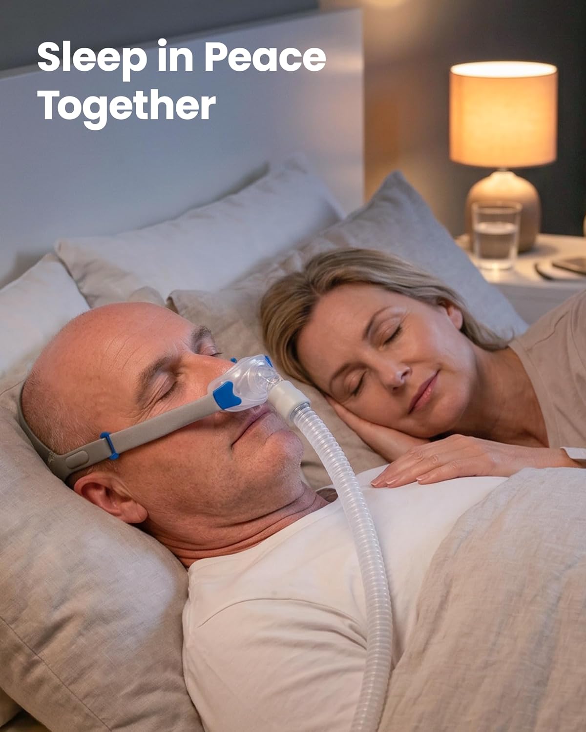 Replacement Set for Airfit P10 Nasal Pillow, Includes 3 Size Nasal Pillows, Adjustable Headgear, Tube Frame and Hose, All in One Set