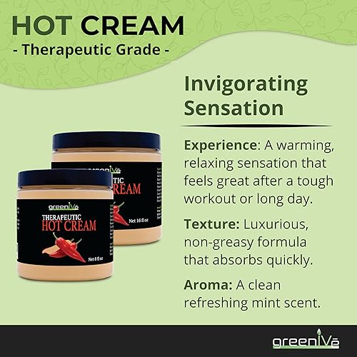Miniatura 4 de GreenIVe Loción de masaje de crema caliente para articulaciones músculos y envoltura de estiramiento de la piel, tarro a granel de sensación de frío
