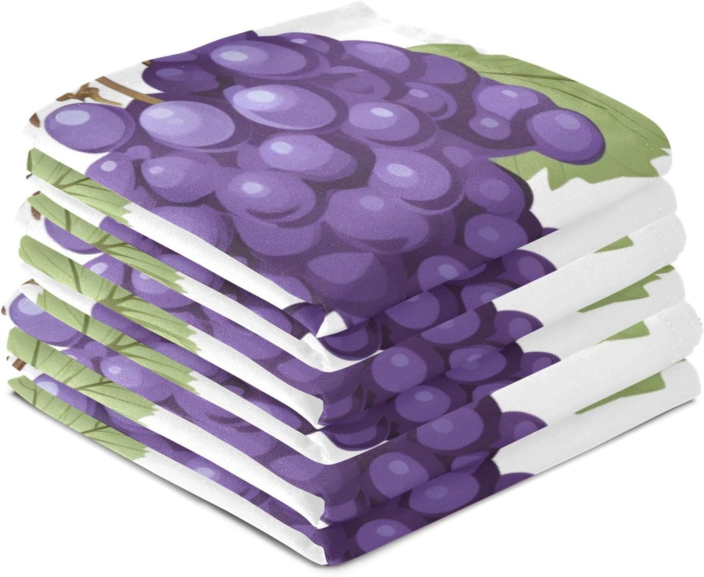 Bolaz Purple Grapes Kitchen Towel, Dish Towels Quick Drying Tea Towels Absorbent Hand Towels for Kitchen Sink Dinner Table 28 x 18 Inches, Set of 4