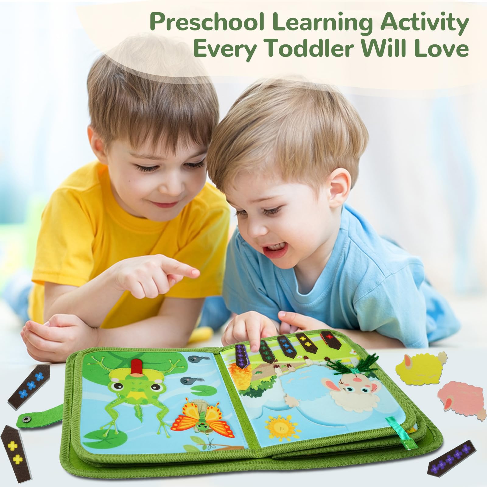 Busy Board Montessori, Busy Book Libro Montessori Interattivo, Giochi Montessori 1 Anno e 4 Anni, Giochi Bambini 1 Anno, Sensoriale Educativo Giochi, Bambini Bimba Bimbo Regalo Compleanno Natale