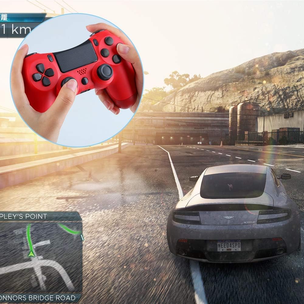 PS4 Controller, Wireless PS4 Controller Game Controller for Playstation 4 (Red)