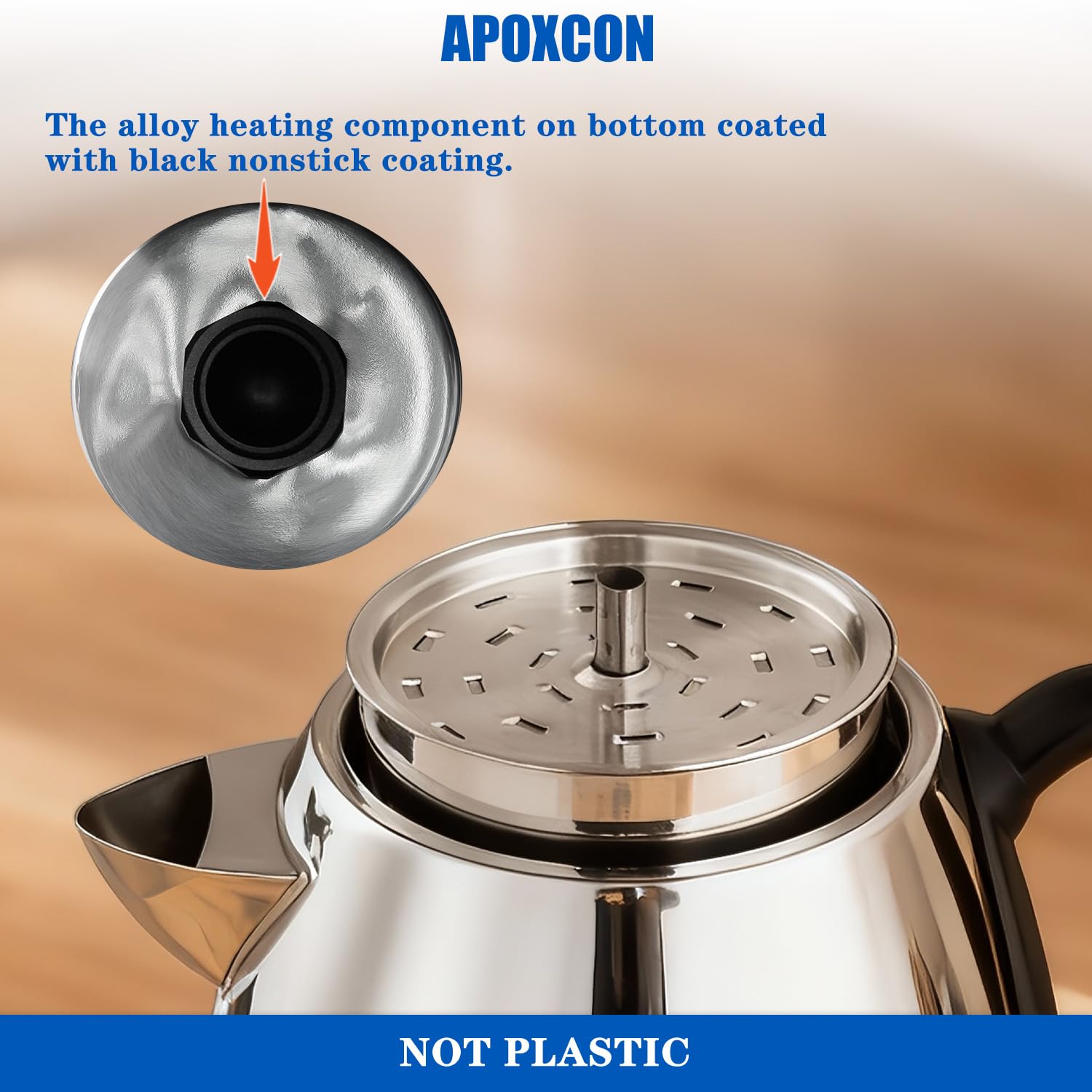 APOXCON Stainless Steel Coffee Maker - Keep Warm & Easy Pour -8