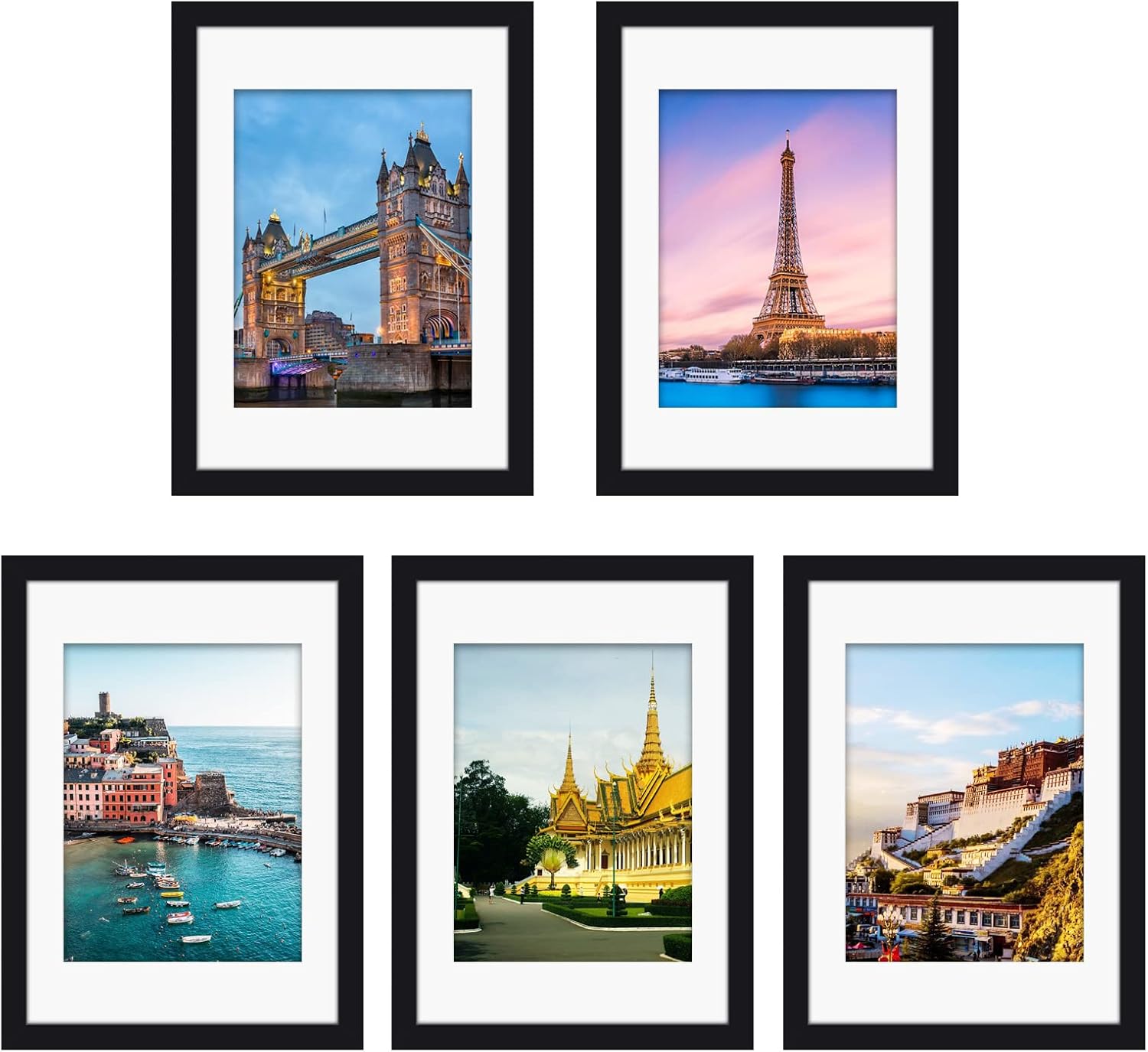 Aejvw Picture Frame Set of 5 Lightweight and Sturdy Picture Frames Collage Wall