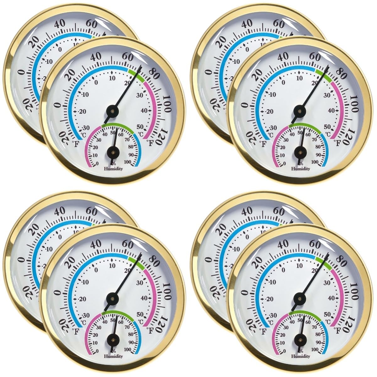 Happyyami 8 Pcs Thermometer Weather Stick Household Temperature Gauge Indoor Hygrometer Indoor Humidity Gauge Indoor Accurate Humidity Temperature Sensor Gauge Aluminum Monitor Battery