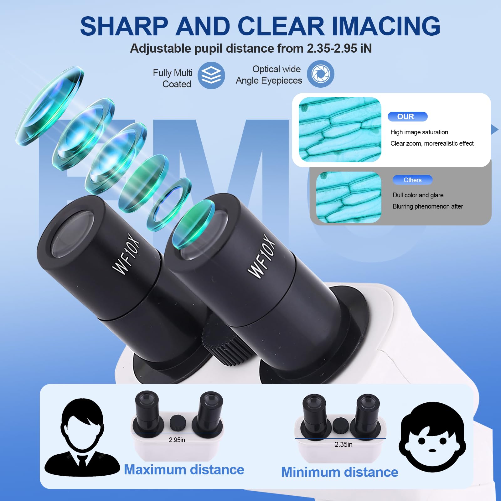 Microscopio para adultos y niños, microscopio binocular 40-2500X para laboratorio escolar y escuela en casa, con etapas mecánicas, juego de diapositivas y soporte para teléfono