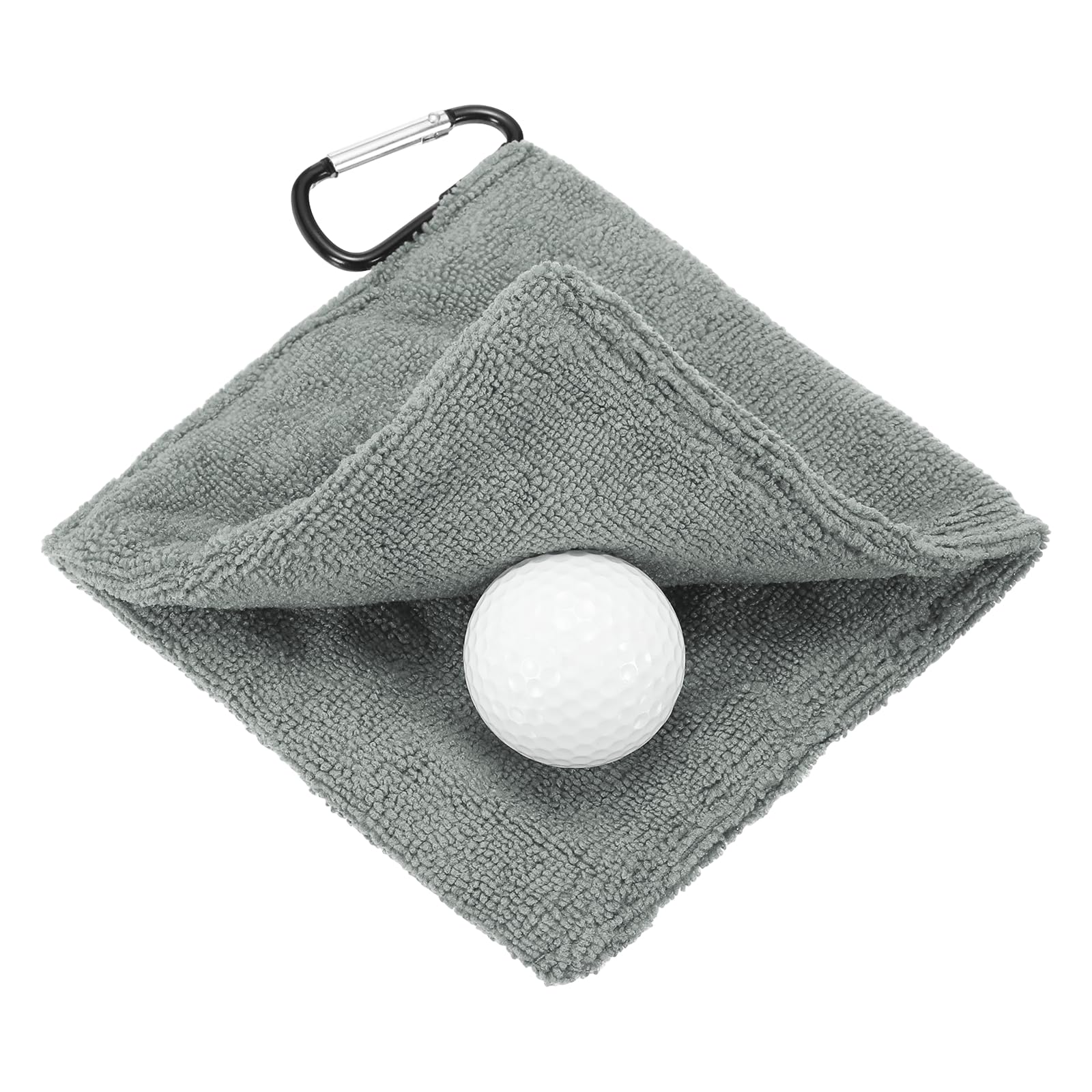 YELARXI Small Microfiber Golf Towel, Pocket Golf Ball Towel with Clip Fitting For (Bags/Carts/Clubs-Cleaning Accessories-Men/Women) 6 Inch & 1 Pack & Dark Gray