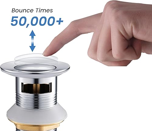 Miniatura 4 de KIBI Desagüe desplegable para lavabo de baño con desbordamiento  Tapón de drenaje de tocador con diseño de cubierta pequeña para fregaderos de