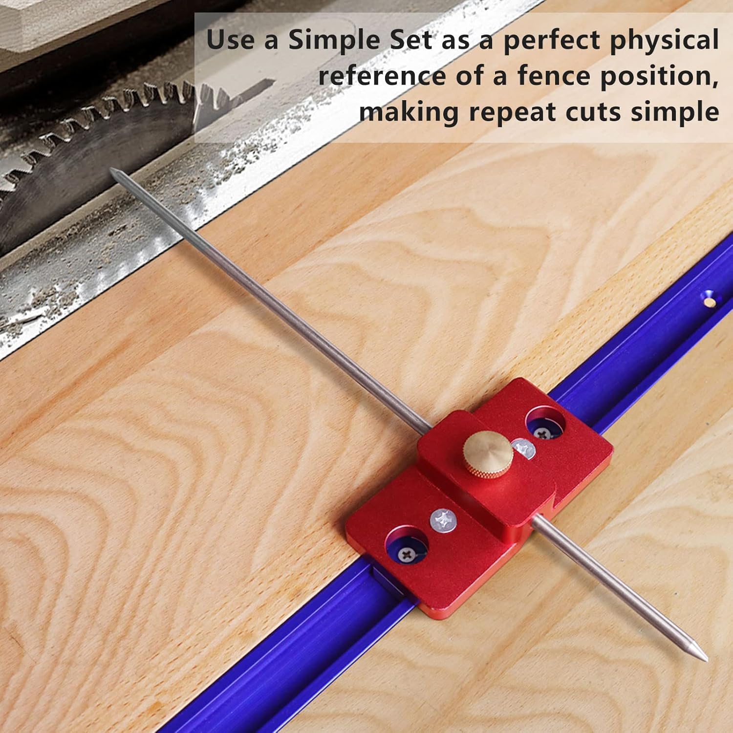 Table Saw Fence Parallel Positioning Tool, Adjustable Table Saw Aluminum Parallel Calibrating Aligning Positioning Ruler with Adjustable Limit Pin for Woodworking Table Saw Miter Slot