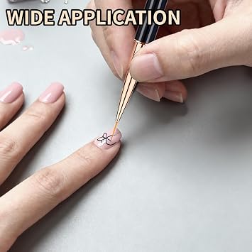 5Pcs Professional Double-Ended Nail Art Brush Set - Fine Liner Painting Tools Complete Nail Design Kit with Detail Brushes.