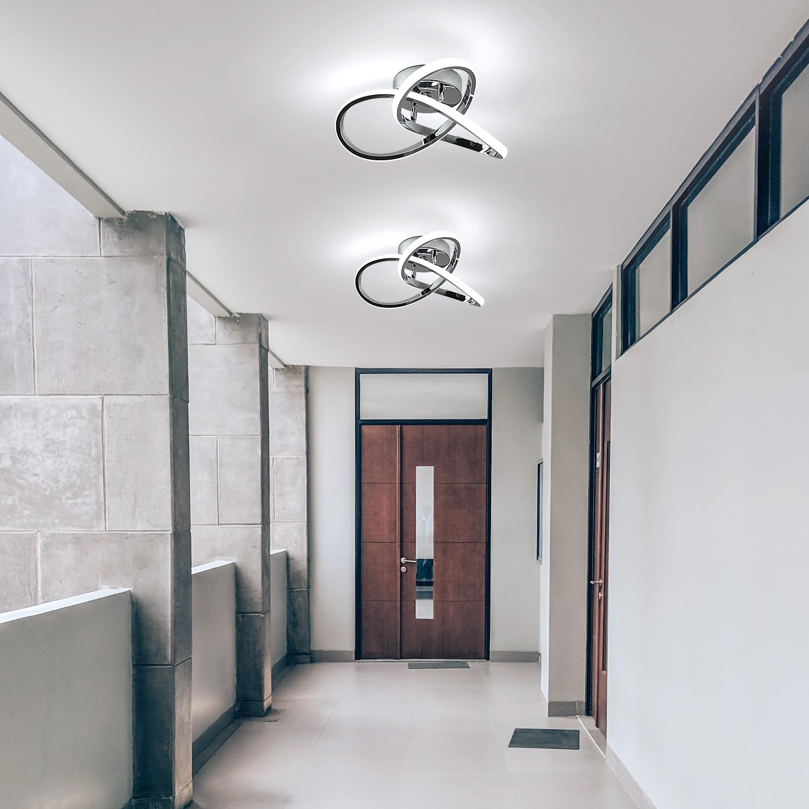 Comely Plafoniera LED Moderna, 30W 3300LM Design Fiore Lampada da Soffitto Argento, 6500K Bianco Freddo Lampadario LED Acrilico per Soggiorno Cucina Bagno Camera da Letto Corridoio
