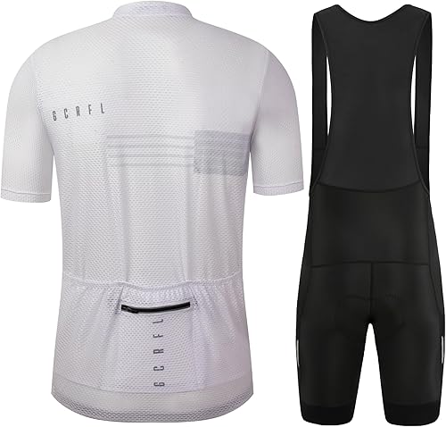 Miniatura 2 de GCRFL Conjunto de camiseta de ciclismo para hombre ligera con bolsillos acolchados