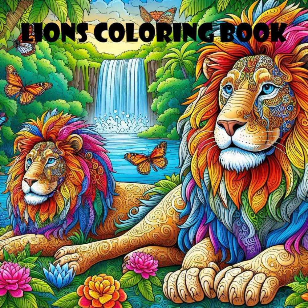 Cadeau anniversaire Majestic Lions livre de coloriage artistique pour amateurs d'art