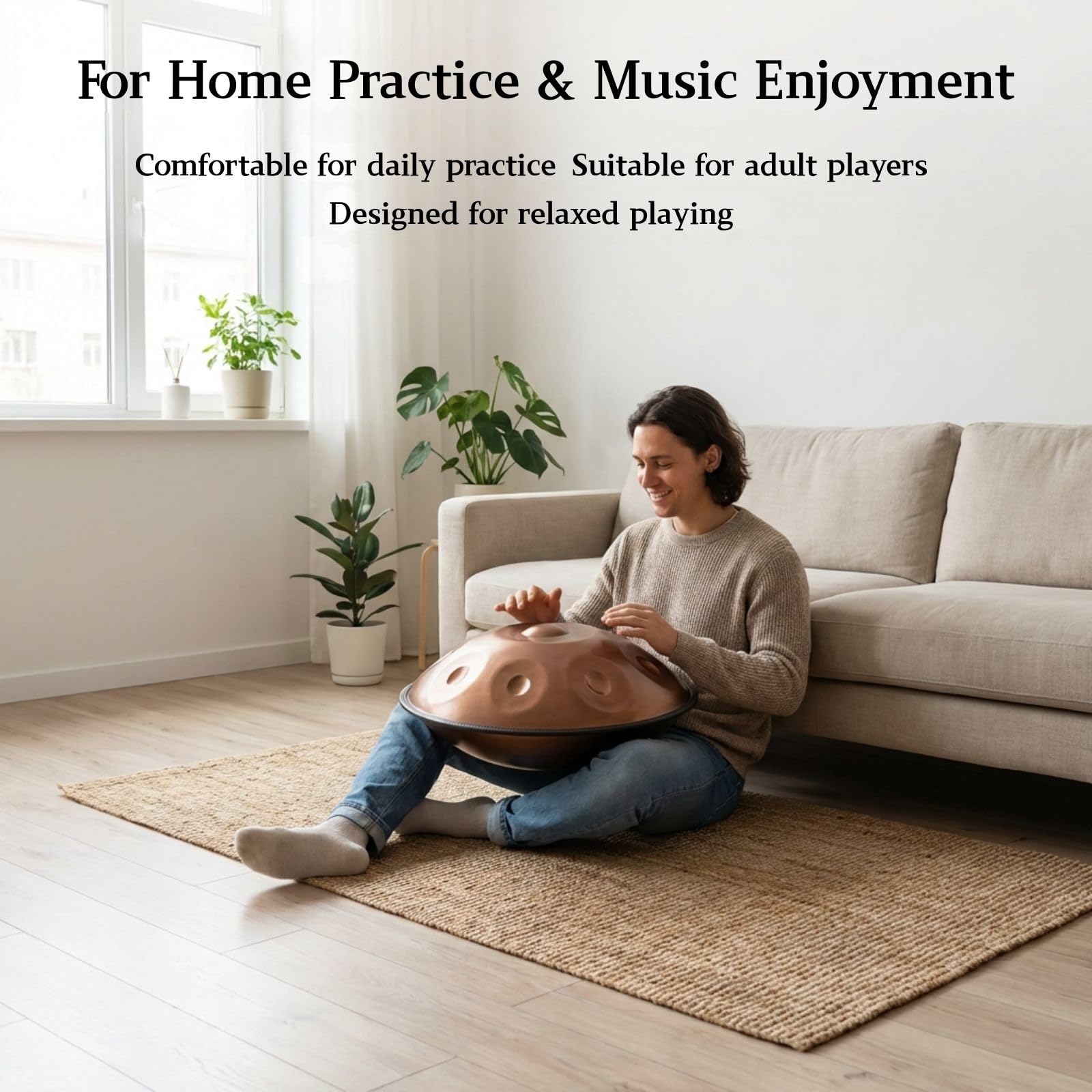 Handpan Drum de Acero D Minor Handpan Instrumento Musical 9 10 12 Notas Afinado 432Hz 440Hz para Meditación Yoga Música y Práctica Sonora para Terapia Relajante(Azul,440HZ/9 Note)