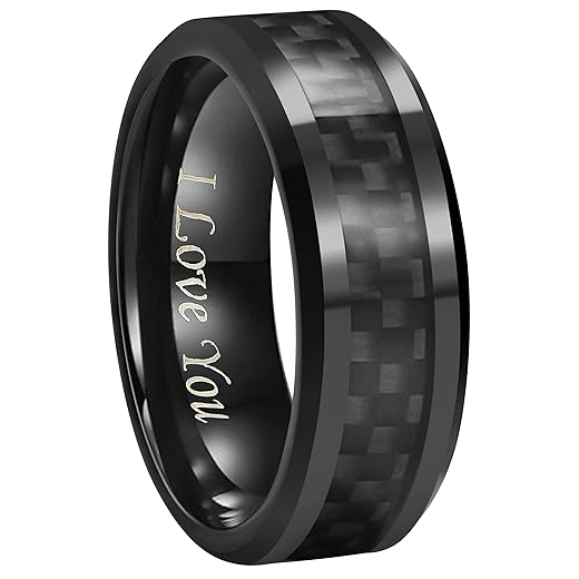 Engraved Black Tungsten Band