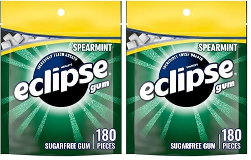 Miniatura 8 de ECLIPSE Chicle de menta verde sin azúcar, paquete a granel de chicle de menta, 8.8 onzas (bolsa de 180 piezas)
