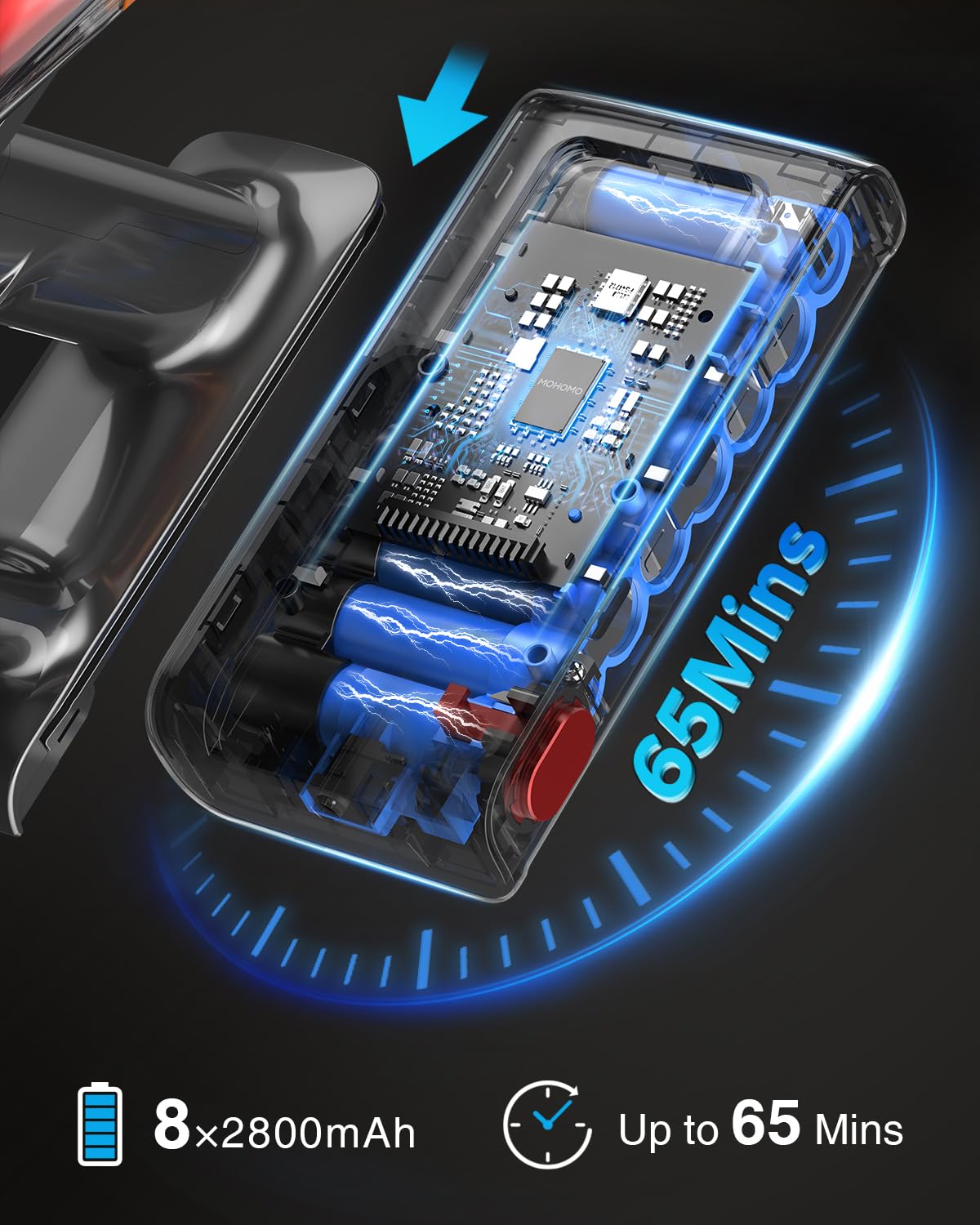 Aspiradora inalámbrica, 580 W, 48 KPA, 65 minutos para el hogar, aspiradora de pie con cepillo antienredos y pantalla táctil OLED, aspiradora recargable inalámbrica para pelo de mascotas, alfombra 3