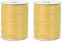 Vista 10 de Paquete de 2 rollos de cinta de rafia de papel de 200 yardas para embalaje y decoración de papel kraft (aguamarina)