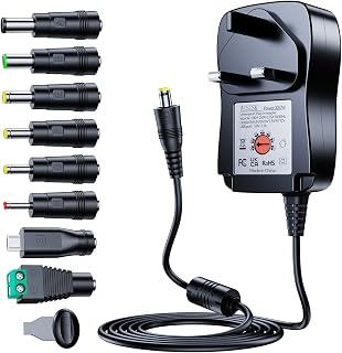 ALSISK International Power Adapters Multifunctional Portable Power Transformers (Included USB),AC Supply Adapter 100-240V to DC 3V/4.5V/5V/6V/7.5V/9V/12V-MAX 2A (2000mA)+8 Different Plugs